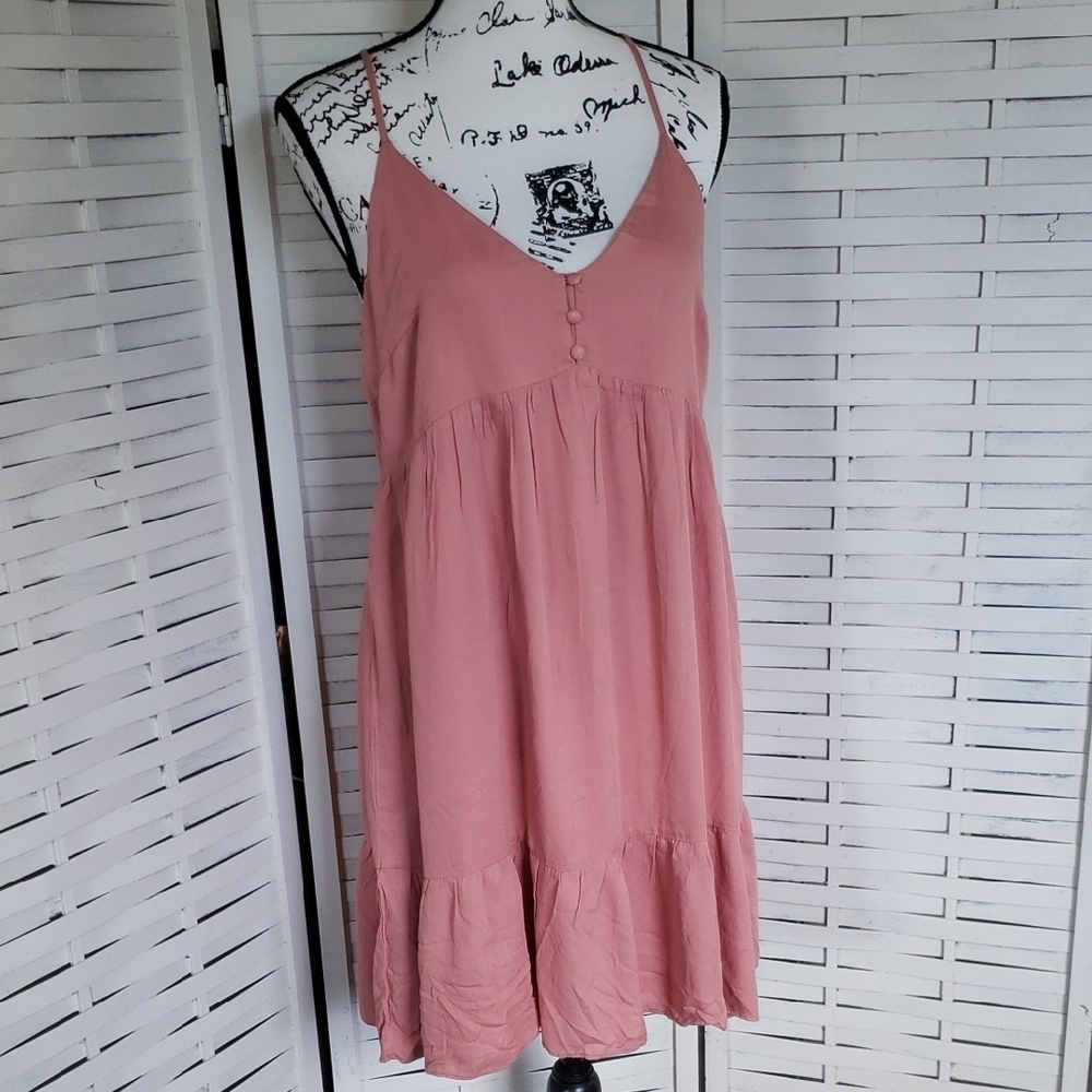 Heyson Old Pink Sleeveless Tiared Dress Size S New